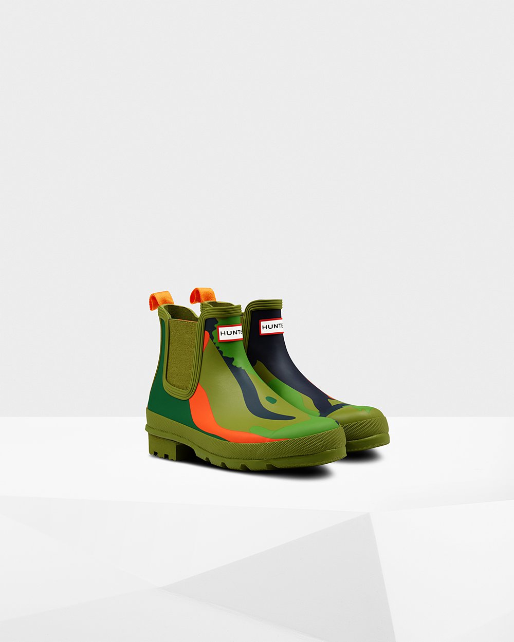 Mens Chelsea Boots - Hunter Original Rockpool Camo (92BVXIGNJ) - Green